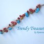 Crocheted Wire Bracelet, Turquoise, Coral, Copper, Artisan Crafted, Ramona Beasley