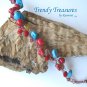 Crocheted Wire Bracelet, Turquoise, Coral, Copper, Artisan Crafted, Ramona Beasley