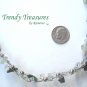 Green Gemstone & Clear Crystals,Crocheted Wire Necklace,#TrendyTreasuresByRamona