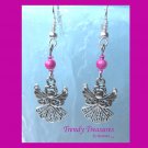 Angel Charm Earrings,Pink Miracle Beads, #TrendyTreasuresByRamona,