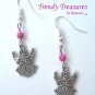 Angel Charm Earrings,Pink Miracle Beads, #TrendyTreasuresByRamona,