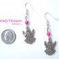 Angel Charm Earrings,Pink Miracle Beads, #TrendyTreasuresByRamona,