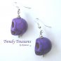 Bright Purple Skull Earrings, 3-D, Pirate, Goth, Biker #TrendyTreasuresByRamona,