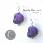 Bright Purple Skull Earrings, 3-D, Pirate, Goth, Biker #TrendyTreasuresByRamona,