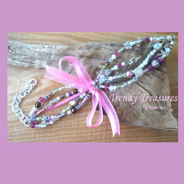 Eclectic Crystals, Pearls, Chains, Ribbons Bracelets, One-of-a-Kind,#TrendyTreasuresByRamona