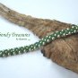 Ecru Pearl & Emerald Crystal Woven Bracelet,Price Reduced,#TrendyTreasuresByRamona