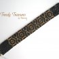 Black and Gold Woven Glass Bracelet, Original Design, #TrendyTreasuresByRamona