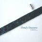 Navy Blue Iris Metallic Glass Woven Bracelet,Original Design,#TrendyTreasuresByRamona