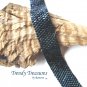 Navy Blue Iris Metallic Glass Woven Bracelet,Original Design,#TrendyTreasuresByRamona