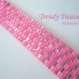 Hot Pink Iridescent Glass Woven Bracelet,Original Design,#TrendyTreasuresByRamona