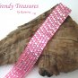 Hot Pink Iridescent Glass Woven Bracelet,Original Design,#TrendyTreasuresByRamona