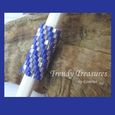 Bright Blue, Silver Spiral, Dreadlock Sleeve, Dread Bead, #TrendyTreasuresByRamona