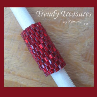 Bright Red, Dreadlock Sleeve, Dread Bead, #TrendyTreasuresByRamona