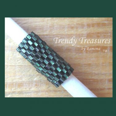 Red-lined Dark Green, Dreadlock Sleeve, Dread Bead, #TrendyTreasuresByRamona