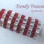Bright Red,Shiny Silver,Dreadlock Sleeve, Dread Bead, Rings Design, #TrendyTreasuresByRamona