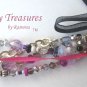 Black & Pink Eclectic, Crystals, Pearls, Chains, Ribbons Bracelets,#TrendyTreasuresByRamona