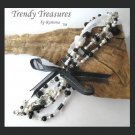 Black & White Eclectic, Crystals, Pearls, Chains, Ribbons Bracelets,#TrendyTreasuresByRamona