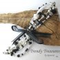 Black & White Eclectic, Crystals, Pearls, Chains, Ribbons Bracelets,#TrendyTreasuresByRamona