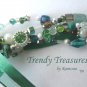 Green & White Eclectic, Crystals, Pearls, Chains, Ribbons Bracelets,#TrendyTreasuresByRamona
