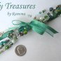 Green & White Eclectic, Crystals, Pearls, Chains, Ribbons Bracelets,#TrendyTreasuresByRamona