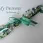 Green & White Eclectic, Crystals, Pearls, Chains, Ribbons Bracelets,#TrendyTreasuresByRamona