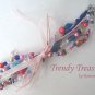 Pink, Blue and White Eclectic, Crystals, Pearls, Chains, Ribbons Bracelet,#TrendyTreasuresByRamona