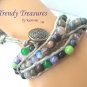 Colorful Variety Gemstone & Hemp Wrap Bracelet, Pop Style, #TrendyTreasuresByRamona