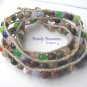 Colorful Variety Gemstone & Hemp Wrap Bracelet, Pop Style, #TrendyTreasuresByRamona