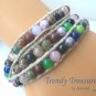 Colorful Variety Gemstone & Hemp Wrap Bracelet, Pop Style, #TrendyTreasuresByRamona