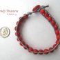 Bright Red Gemstone & Leather-like Wrap Bracelet, Pop Style, #TrendyTreasuresByRamona
