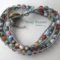 Pastel Variety Gemstone & Leather-like Wrap Bracelet, Pop Style, #TrendyTreasuresByRamona