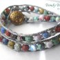 Pastel Variety Gemstone & Leather-like Wrap Bracelet, Pop Style, #TrendyTreasuresByRamona