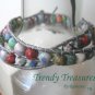 Pastel Variety Gemstone & Leather-like Wrap Bracelet, Pop Style, #TrendyTreasuresByRamona
