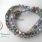 Pastel Variety Gemstone & Leather-like Wrap Bracelet, Pop Style, #TrendyTreasuresByRamona