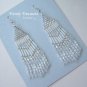 All White & Silver Beaded Dangle Earrings, Wedding Style Jewelry,#TrendyTreasuresByRamona