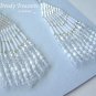 All White & Silver Beaded Dangle Earrings, Wedding Style Jewelry,#TrendyTreasuresByRamona
