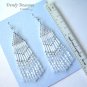 All White & Silver Beaded Dangle Earrings, Wedding Style Jewelry,#TrendyTreasuresByRamona