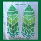 Pantone Color of 2013,Emerald Green, Beaded Dangle Earrings, Hand Woven, #TrendyTreasuresByRamona
