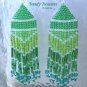 Pantone Color of 2013,Emerald Green, Beaded Dangle Earrings, Hand Woven, #TrendyTreasuresByRamona