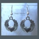 Winged Heart Earrings, Flying Heart,Tibet silver charms, #TrendyTreasuresByRamona,