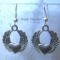 Winged Heart Earrings, Flying Heart,Tibet silver charms, #TrendyTreasuresByRamona,