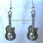 Gold 3-D Skull Guitar Earrings, Tibet silver charms, #TrendyTreasuresByRamona,