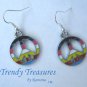 Peace Sign Earrings, Colored Inlays,Tibet silver charm, #TrendyTreasuresByRamona,