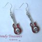 Red 3-D Skull Guitar Earrings, Tibet silver charms, #TrendyTreasuresByRamona,