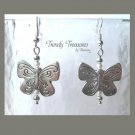 Butterfly Earrings,Silver Charm,Pearls,Original Design, #TrendyTreasuresByRamona,