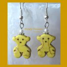AdorableYellow Teddy Bears, Magnesite Shape Earrings, #TrendyTreasuresByRamona