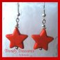 Adorable Magnesite Shape Earrings, Orange Stars, #TrendyTreasuresByRamona