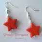 Adorable Magnesite Shape Earrings, Orange Stars, #TrendyTreasuresByRamona