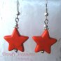 Adorable Magnesite Shape Earrings, Orange Stars, #TrendyTreasuresByRamona