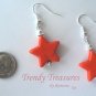 Adorable Magnesite Shape Earrings, Orange Stars, #TrendyTreasuresByRamona